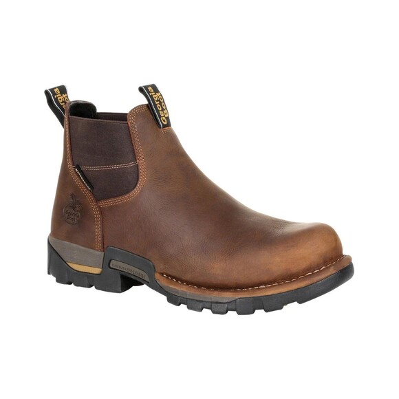 Georgia Men\'s Eagle One Steel Toe Waterproof Chelsea Work Boot BROWN NIB SZ 14 W main image 6
